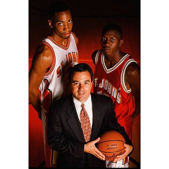 Felipe LOPEZ St John's Red Storm 90s STARTER jersey L white NCAA basketball vtg - Picture 11 of 11